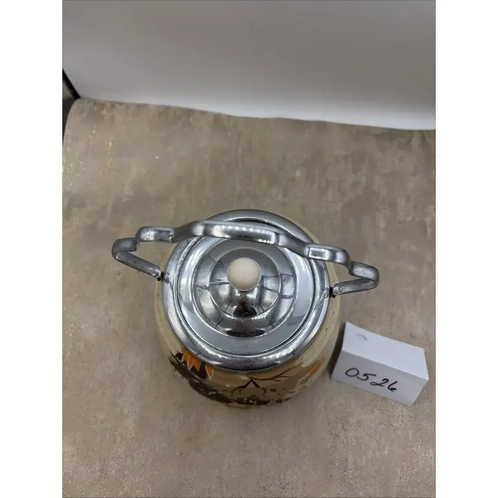 Vintage, Brentleigh Ware Bramley Pottery Biscuit Barrel Chrome Lid and Handle
